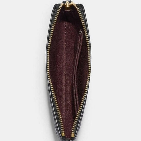 Corner Zip Wristlet In Signature Leather - Picture 4 of 12